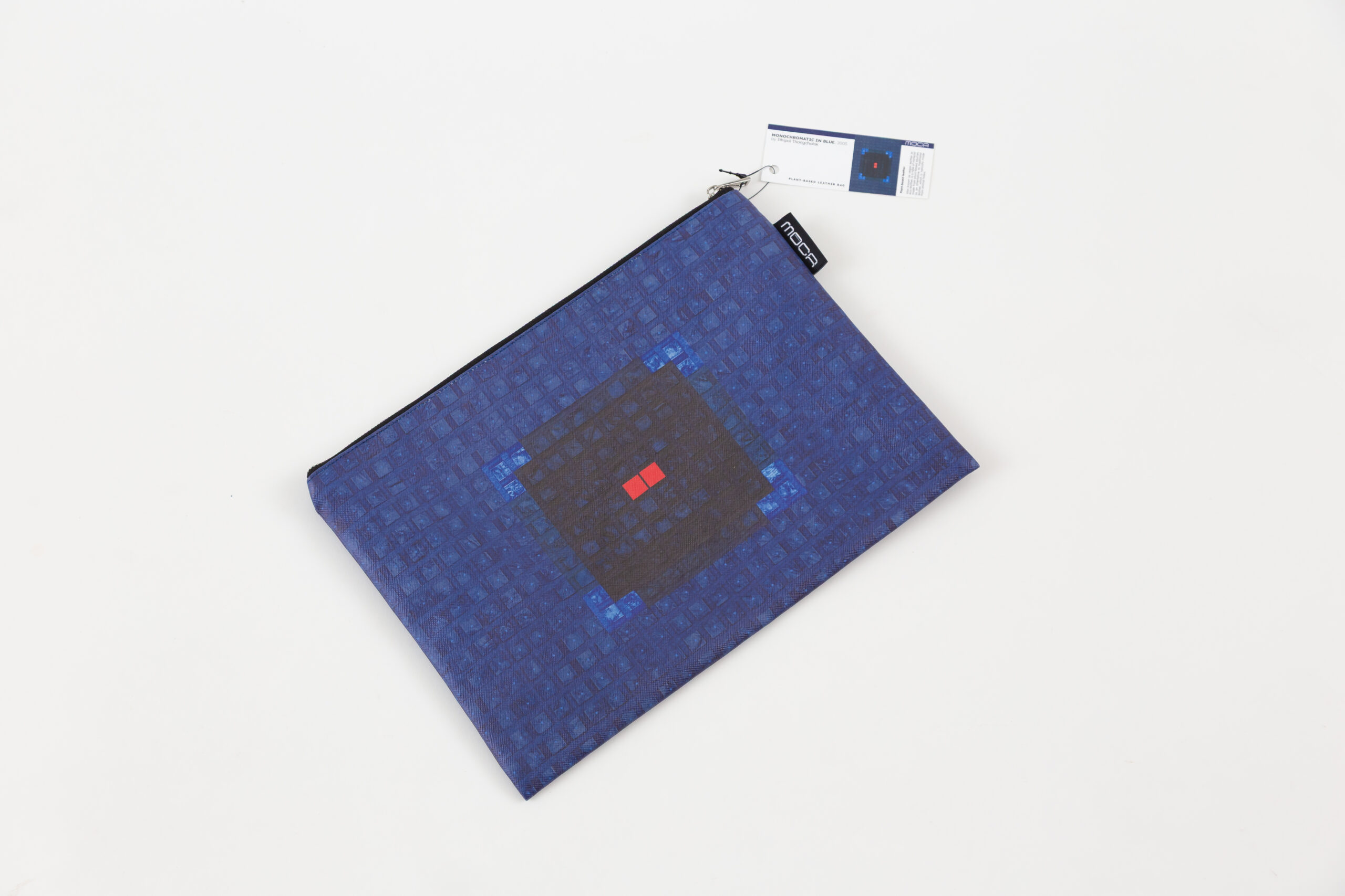 กระเป๋าหนัง vegan clutch ลาย Monochromatic in blue , 2005