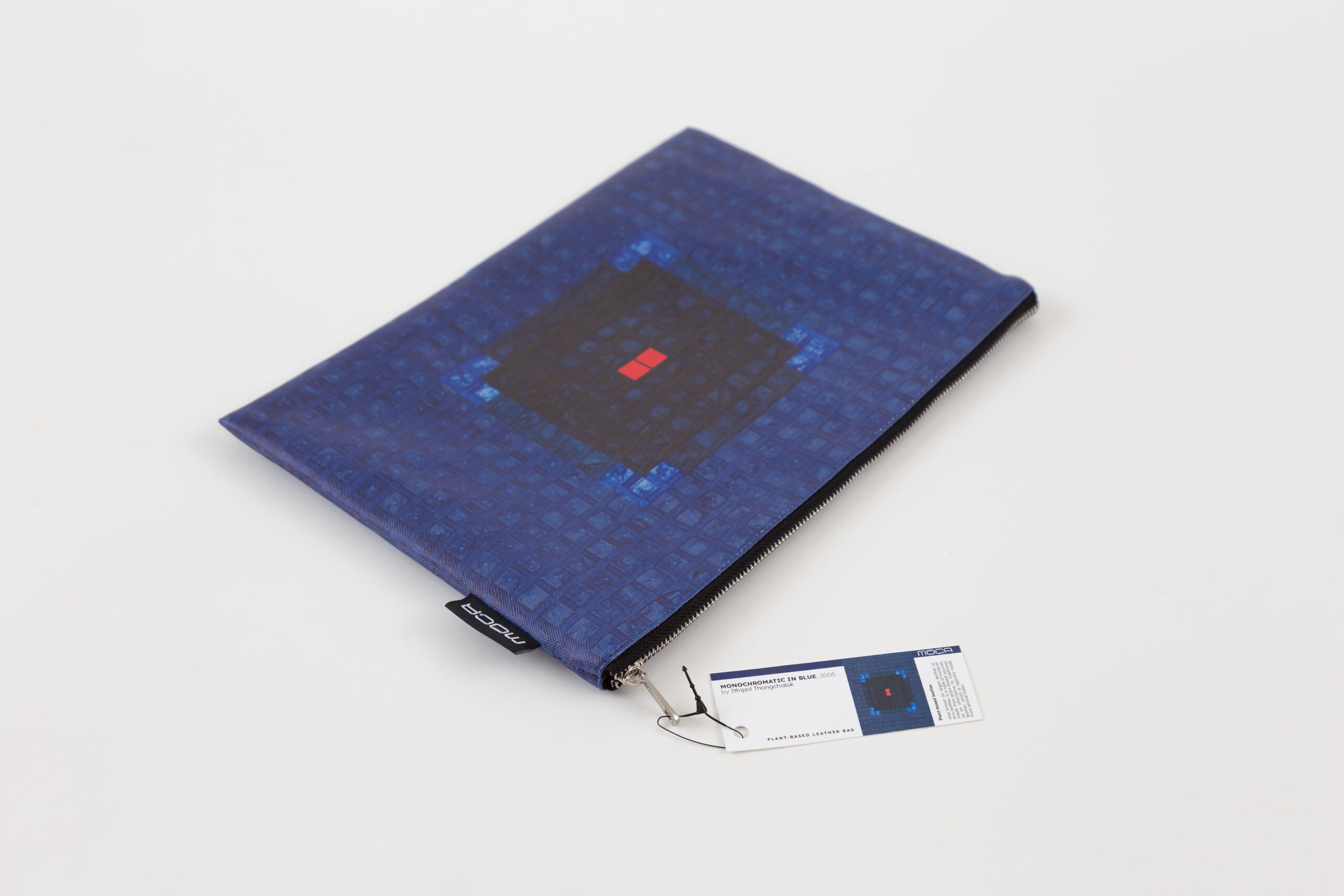 กระเป๋าหนัง vegan clutch ลาย Monochromatic in blue , 2005