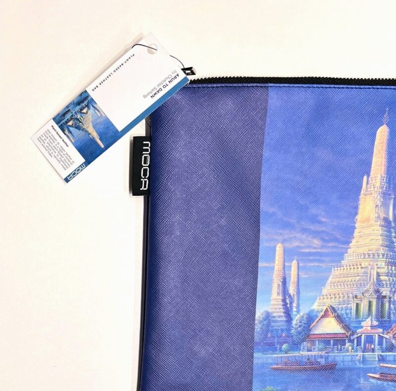 กระเป๋าหนัง vegan clutch ลาย รับอรุณ