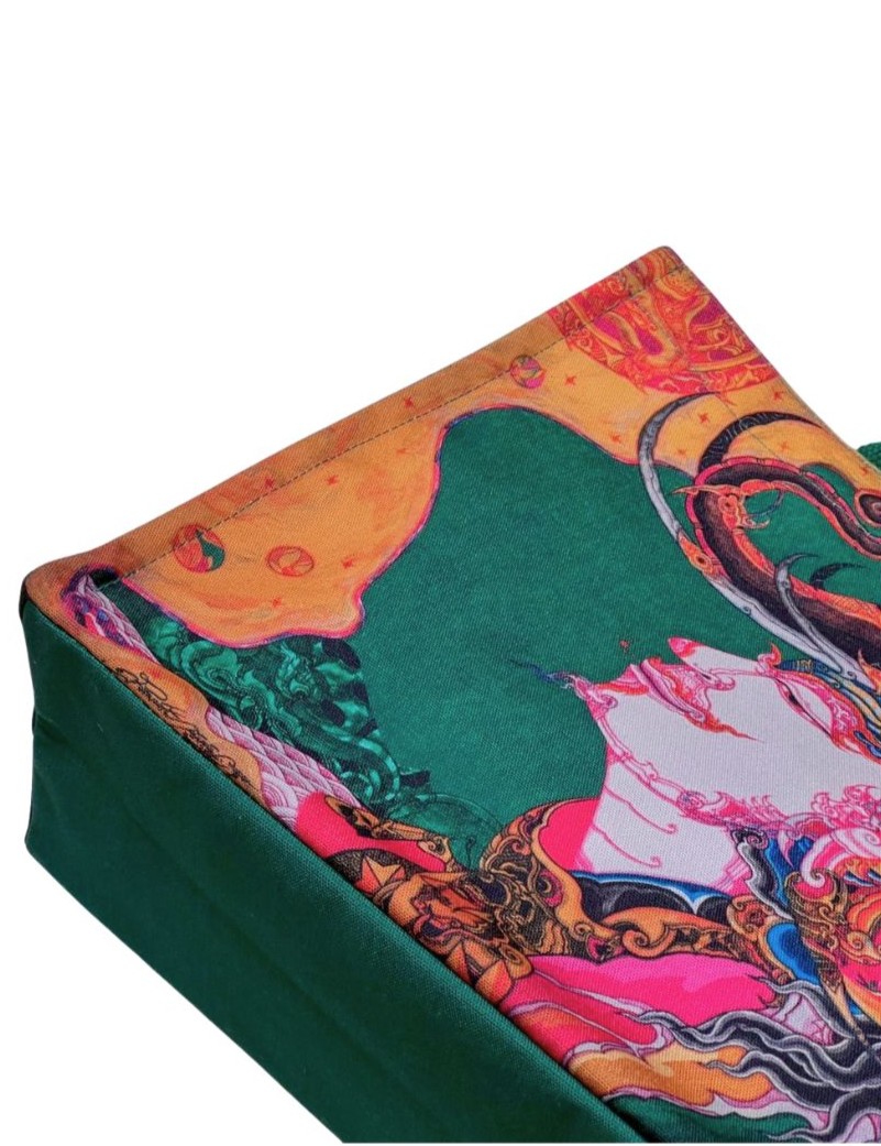 green bag with patterns from the "Thepthasutha"